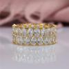 Fashionable Double-Row Zircon Waterdrop Ring for Women