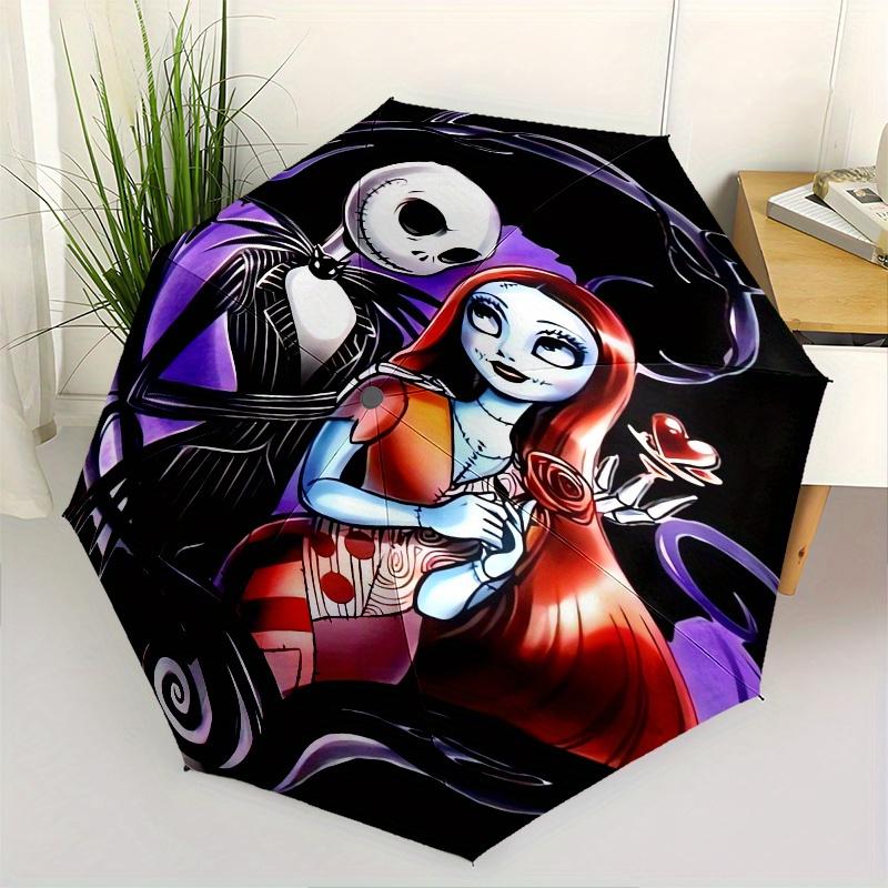 

Jack SkellingtonSally Automatic Opening and Closing Umbrella - 8 Ribs Portable Folding Umbrella with Plastic Handle, Suitable for Leisure an