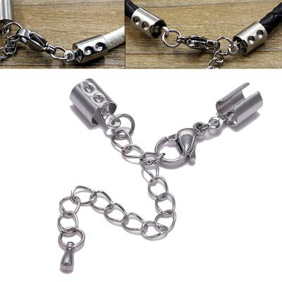 5 teile/los Fit 1-5mm Lederband Clips edelstahl Extender Kette Karabinerverschluss Stecker Für DIY Schmuck, der Armband