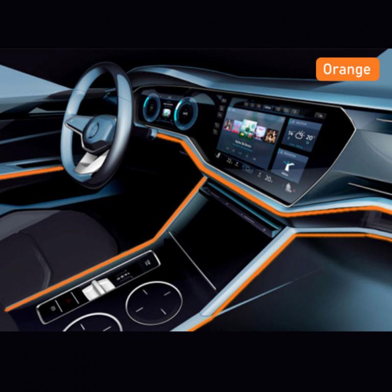 5M/3M/1M Car LED Atmosphere Light DIY Flexible Glow EL Wire Neon Cable Wire USB Lamp 2.3MM LED Strip Car Interior Lights