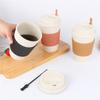 450ML Coffee Cups With Lids Wheat Straw Reusable Portable Coffee Cup Dishwasher Safe Coffee Mug Coffee Tea Travel Cups