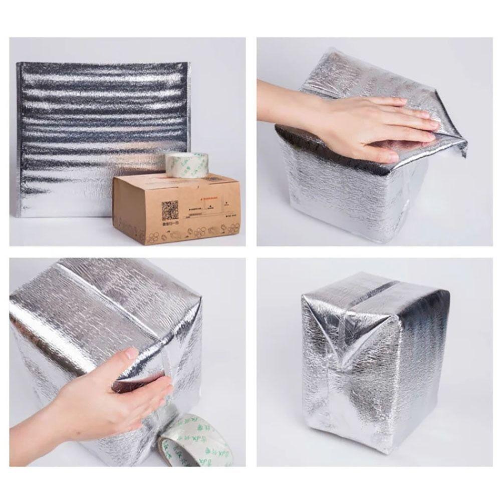 40Pcs/Pack 3mm Thickened Aluminum Foil Bag Food Thermal with Closure Insulation Bag Ice Cold Warm Cooler Bag Delivery Carrier