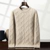 Five-pin Three-strand Heavy-duty Thickened Cashmere Sweater, Round Neck Wavy Cashmere Sweater for Men