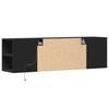Wall Mounted TV Cabinet with LED Lighting Black 135 X 31 X 39.5 Cm