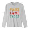 Womens Peace Love Tacos Vintage T Shirt Outfit For Mexican Food Lovers Round Neck Black vintage Washed streetwear Unisex