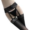 One-piece suspenders, underwear set, sexy stockings, black alluring transparent alluring lace with exposed buttocks, erotic underwear.