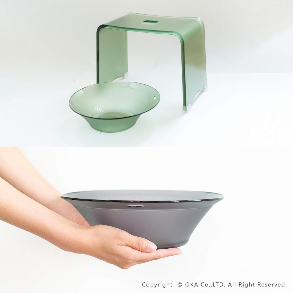 Oka (OKA) D Nature Wash Bowl, Black (Bathtub, Hand Tub, Bathtub), Approx. 28cm W x 27cm D x 9cm H