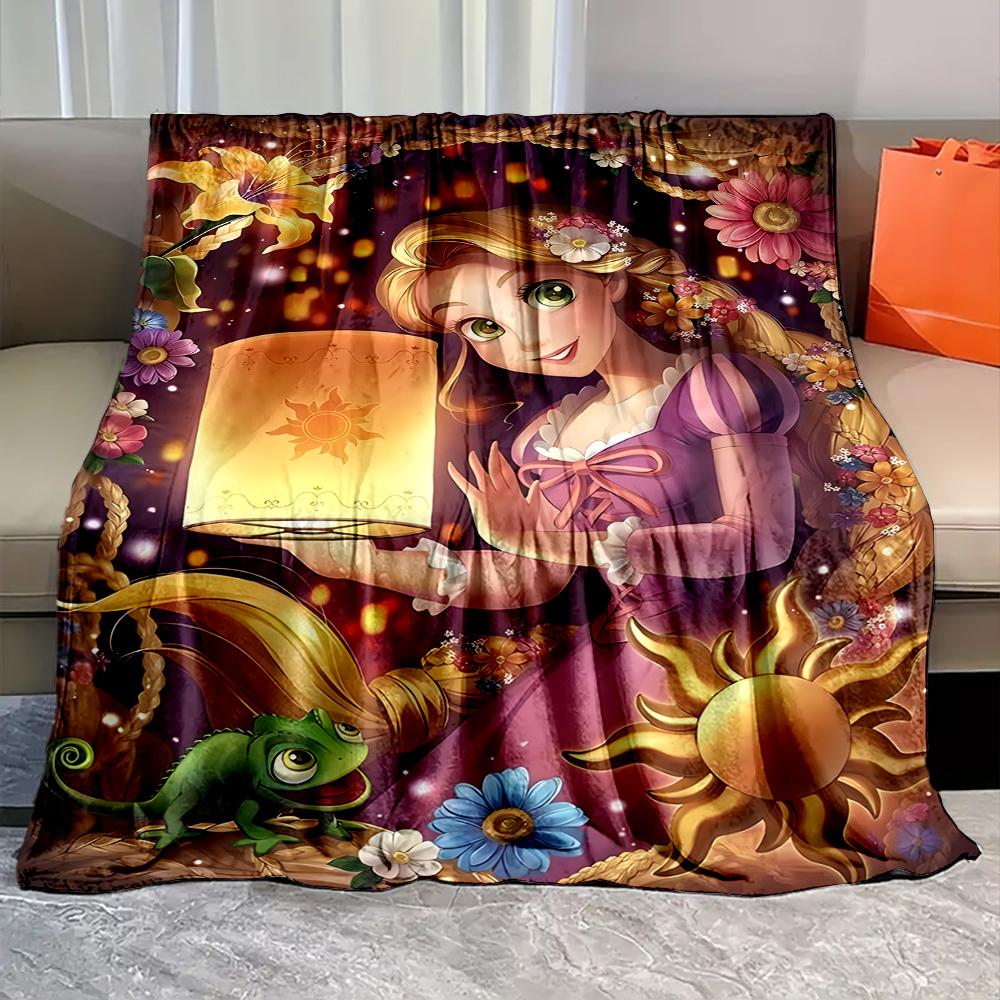 6 Sizes Beautiful Princess R-Rapunzel Print Blanket Bedroom Living Room Sofa Study Children's Room Decor Blanket Holiday Gifts