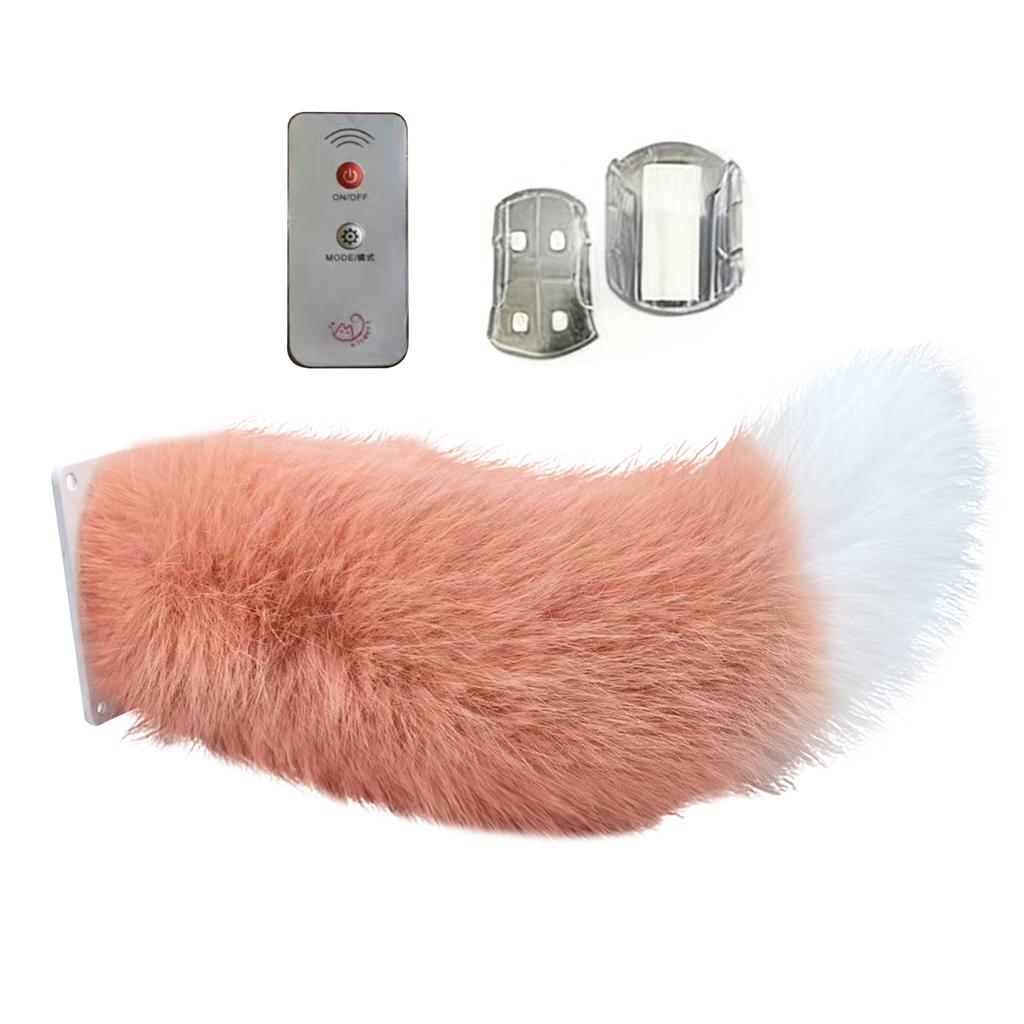 Dynamic Electric Plush Animal Tail For Car Exterior Decor Sound Activated Remote Control USB Charging Furry Tail Ornament