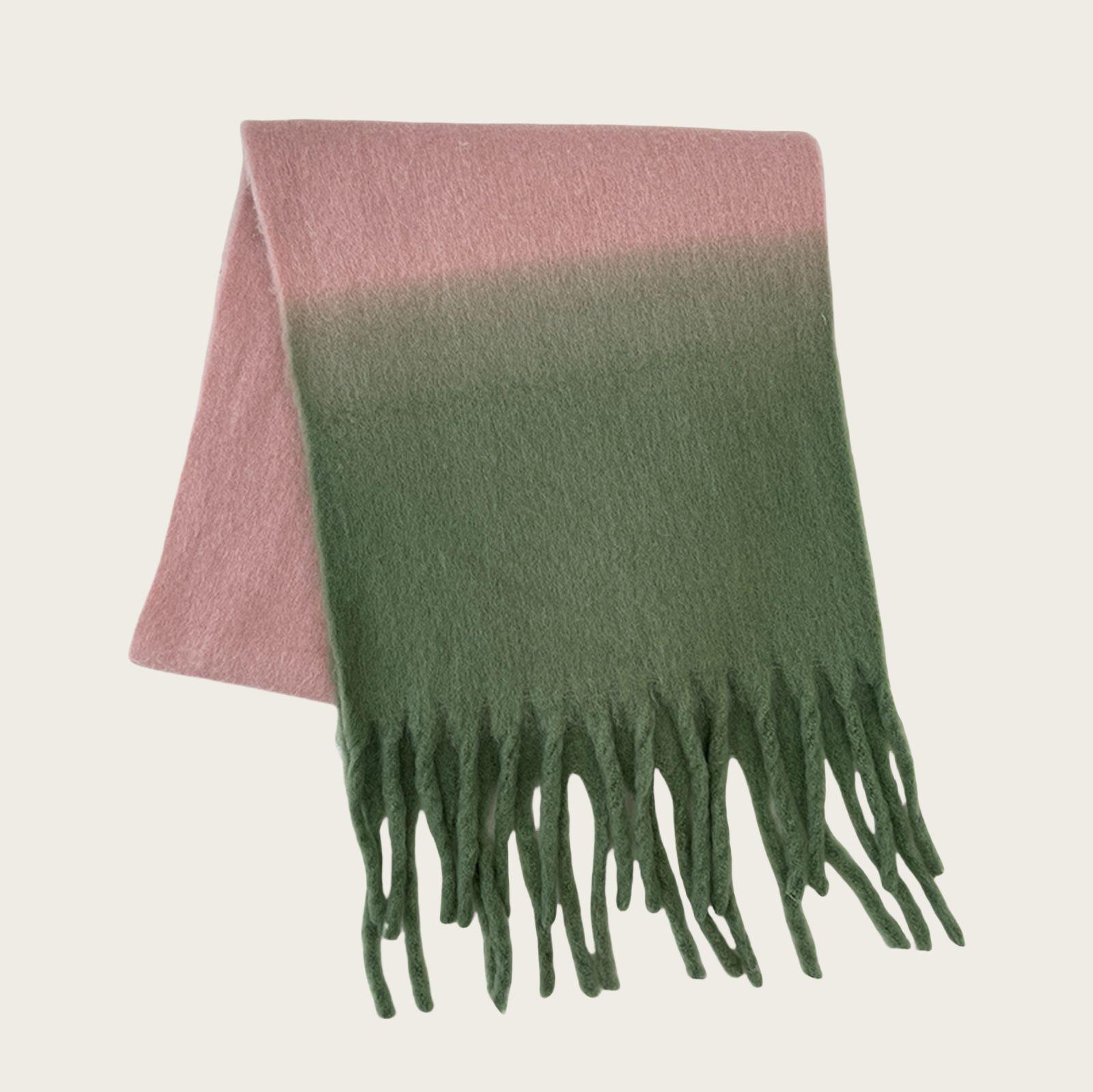 

Original homemade candy color hanging and dyeing gradual change imitation cashmere scarf women s thickened fringed scarf shawl autumn and winter tide