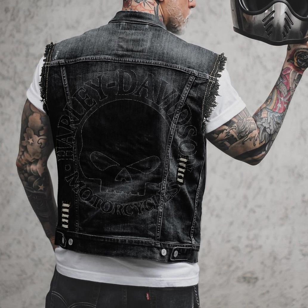 

Простий і вільний джинсовий жилет в стилі інтернет-знаменитості, чоловічий, повсякденний, без рукавів, літній, для вулиці, жилет, літо 2283 6XL чорний колір сірий