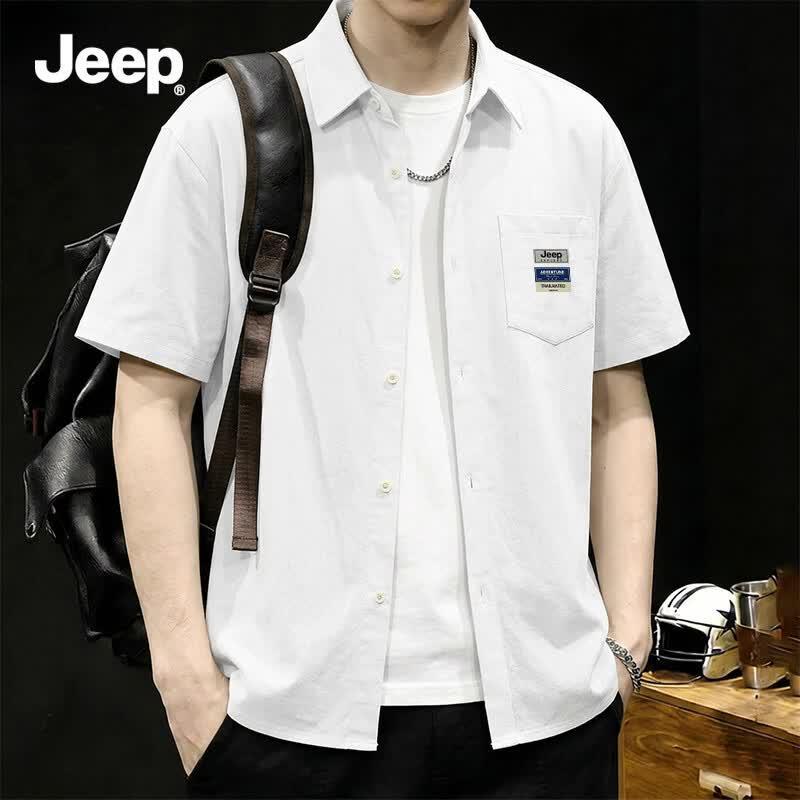 JEEP Men s Lightweight Breathable Short Sleeve Ice Silk Shirt 2XL