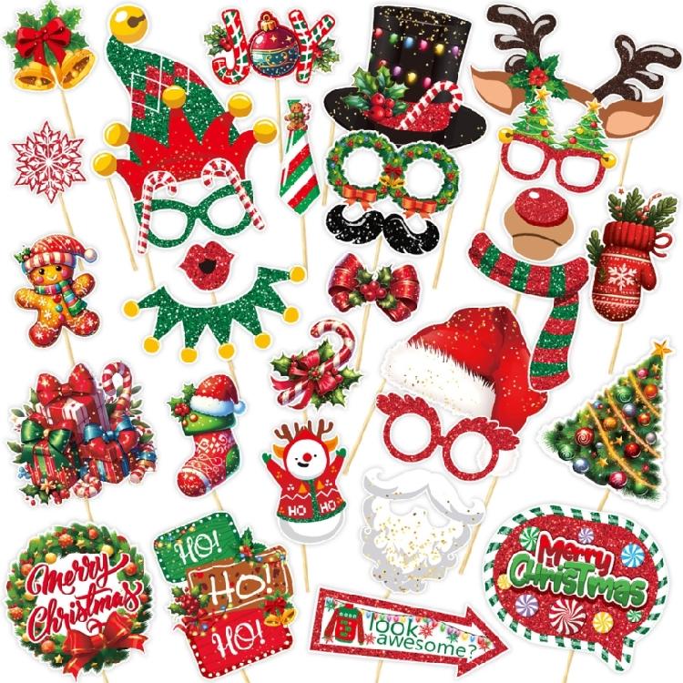 

Sustainable Paper Photo Booth Props Christmas Party Supplies For Entertaining Guests And Memorable Moment