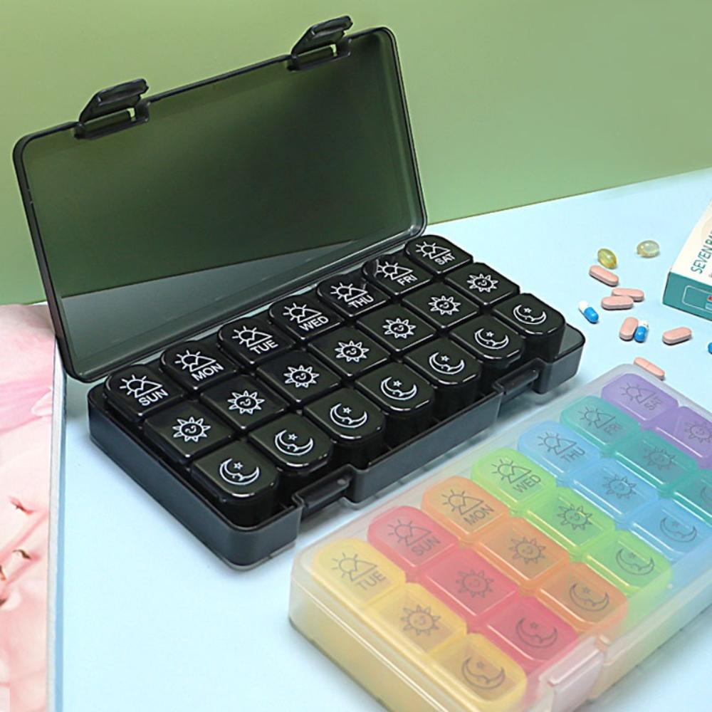 New Portable Travel Large Compartments Pill Cases Box Organizer 7 Days 21 Grids 3 Times One Day for Vitamins Medicine Fish Oils