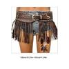 Punk Adjustable Fringe Waistband PU Waist Belt For Women Men Effortless Style Upgrade