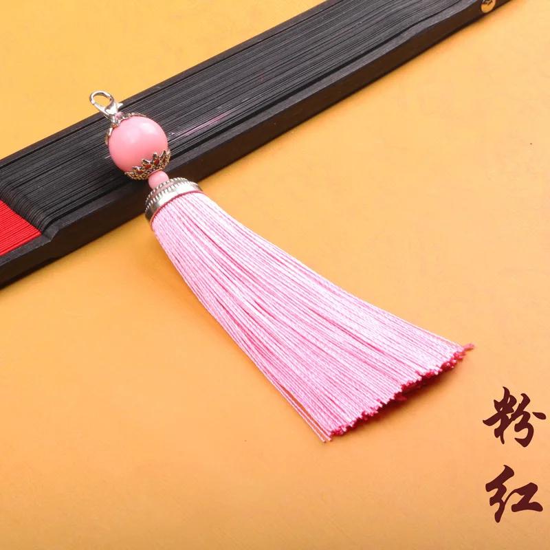 8cm Small Silk Tassel Earrings Pendant Charms Crafts Silver End Caps Tassels Brush for DIY Jewelry Making Accessories 5pc
