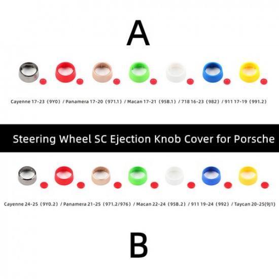 1x Colorful ABS Car Steering Wheel SC Knob Upgrade Change For Porsche 718 Macan
