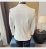 2024 Men's Slim Fit Dark Striped Casual Suit Jacket, Korean Style