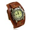 LP53 Newest Design Hot Selling Punk Style Fashion Bracelet Vintage Bracelet Watch for Men Brown Black Leather Straps Watchbands