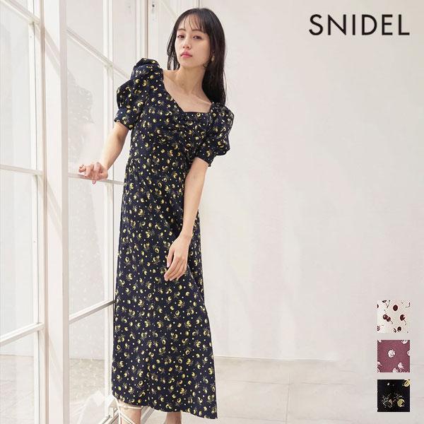 SNIDEL Dress 26 Spring/Summer Sustainable Fruit Print Dress Long Length Short Sleeve swfo262015
