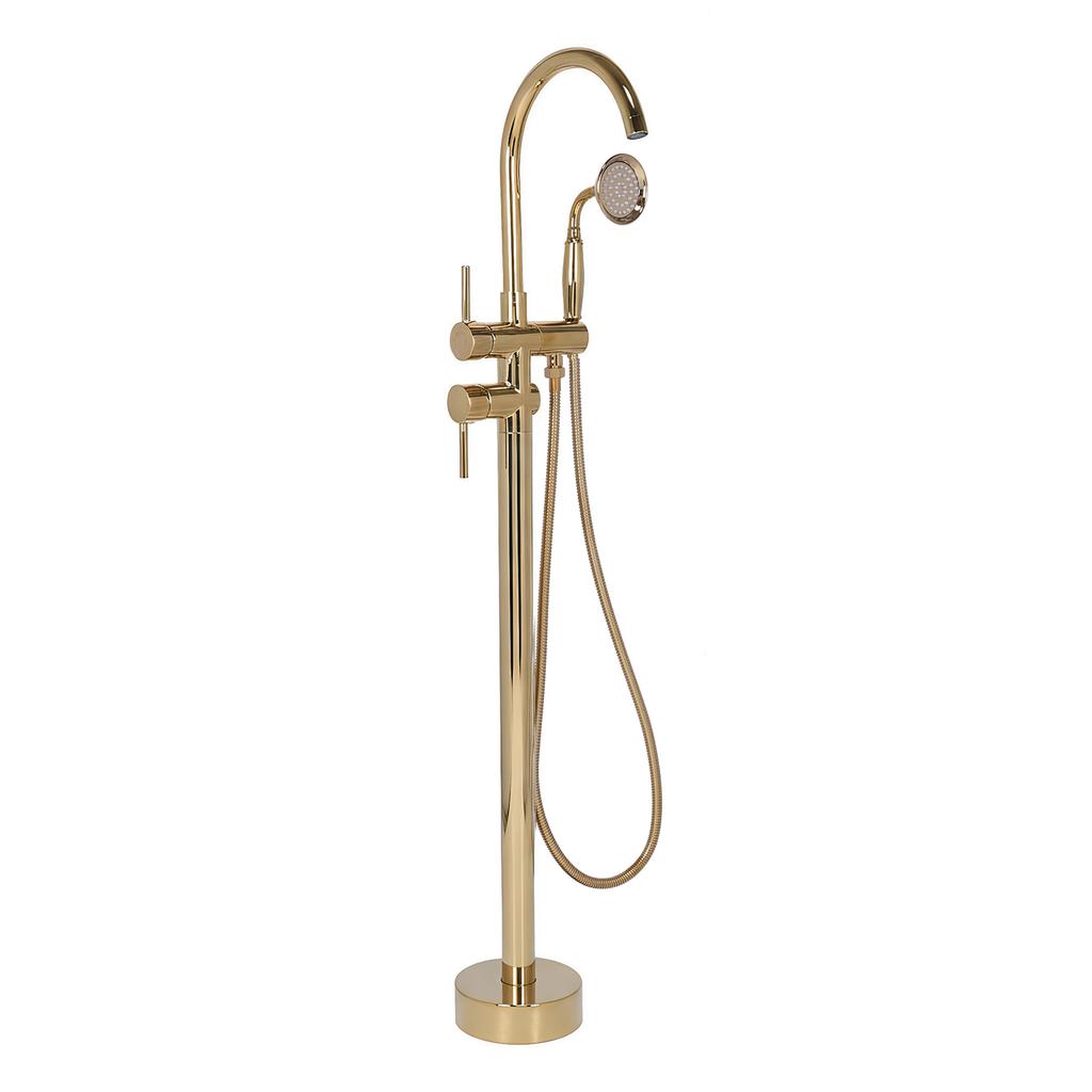 Freestanding Bathtub Faucet Tub Filler Faucets Chrome Floor Mounted Brass Bathroom Faucets with Handheld Shower