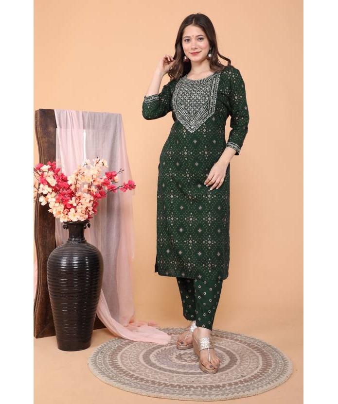 Women Designer Kurta Pant Dupatta Set Indian Bollywood Top Tunic Kurti Salwar Suit Dress