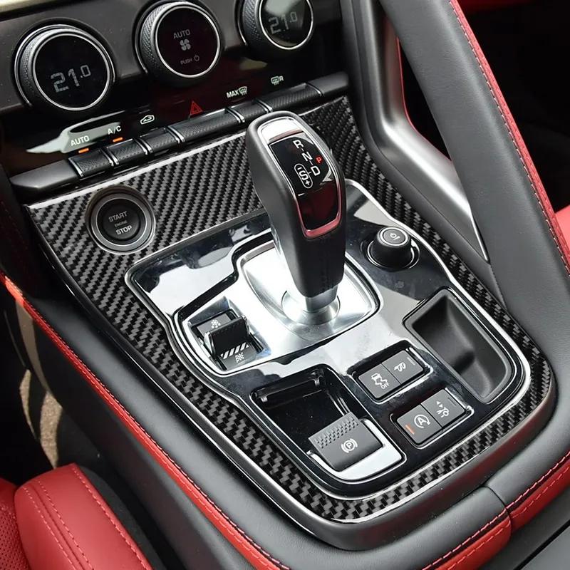 For Jaguar F-TYPE 2013-2024 Carbon Fiber Center Console Gear Shift Frame Car Accessories Interior Decorative Cover Stickers Trim