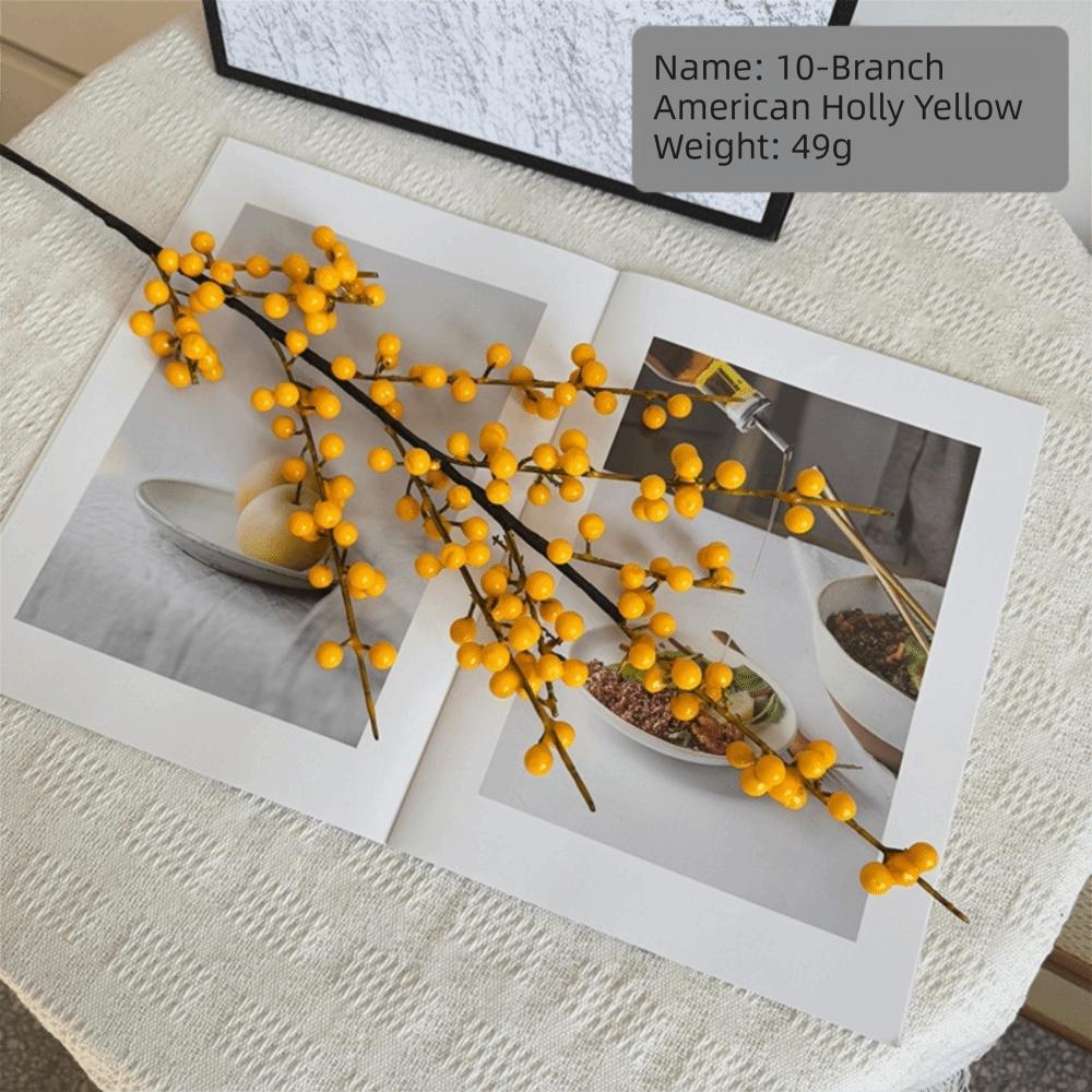 1PCS Holly Little Fruit Artificial Plants Red Berries Berry Bouquet Fake Flowers  New Year