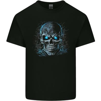 Blue Cosmic Skull Unisexs Light Cotton TShirt
