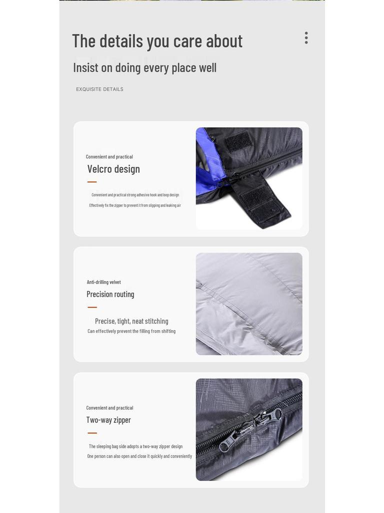 White Duck Down Zero Degree Sleeping Bag for Winter, Outdoor, and Indoor Use