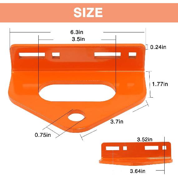 Zero Turn Mower Trailer Tow Hitch 1/4"(6mm) - Heavy Duty Lawn Mower Trailer Hitch 3/4" Hole Center with 2 Types Carriage Bolt Orange