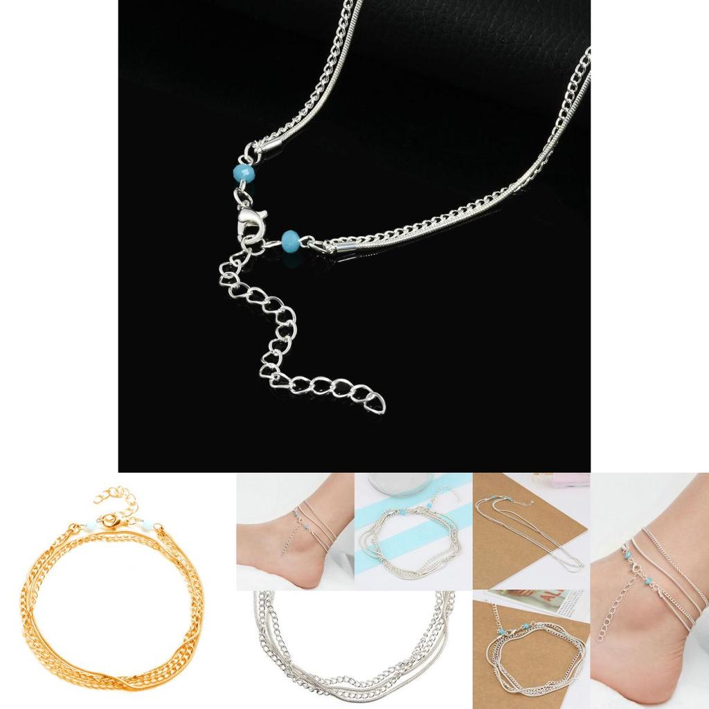 Chic And Stylish Womens Turquoise Charm Anklet For Beach And Sandal Wear