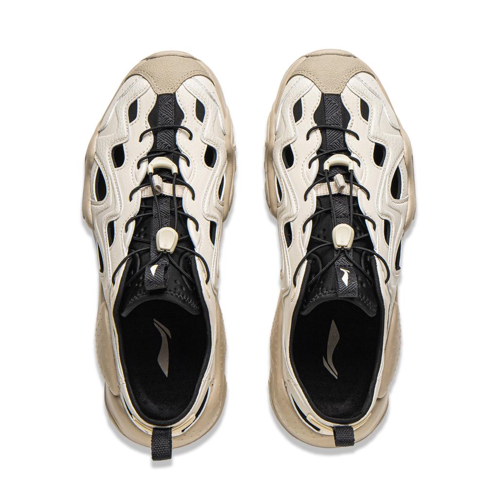 Li-Ning Versatile Comfortable Breathable Height-Increasing Creek Shoes Men Shoes Oatmeal-Gray AGCV121-2