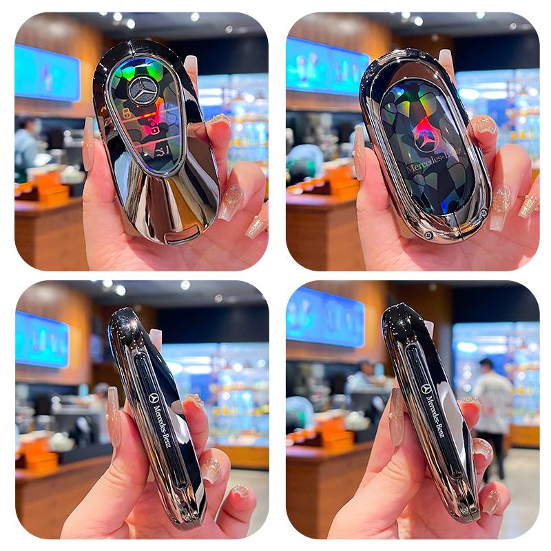 Alloy Car Remote Key Case Cover Shell For Mercedes Benz C S Class W223 W206 Maybach S400 S450 S500 Protector Fob Bag Accessories BD1