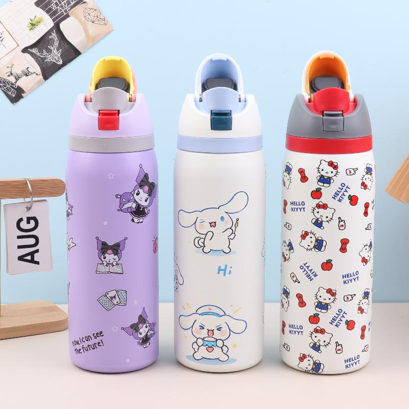 Sanrio Hello Kitty Cartoon 304 Stainless Steel Mymelody Insulated Cup Kuromi Large Capacity Water Cup Outdoor Sports Kettle
