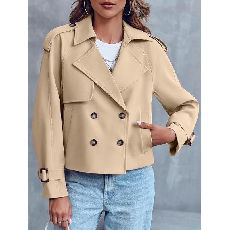 Trench da Donna Corto Doppiopetto Capospalla Casual