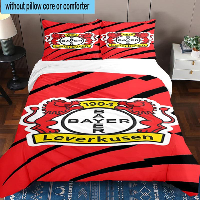 3pcs Bayer Football Club Printed Bedding Set Duvet Cover Closure Includes 1 Duvet Cover & 2 Pillowcases Bedding Sets Home Decor Gifts