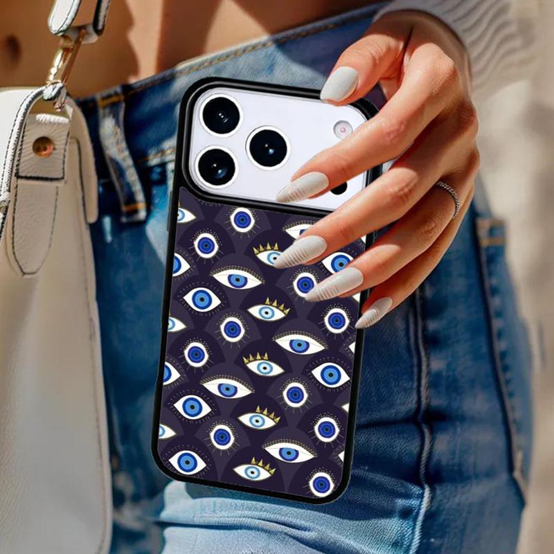 

Evil Eye soft Phone Case For iPhone 17 Air 14 15 13 12 Max Cover For Apple 14 15 16 16e 11 Pro Max Plus iPhone 17Air