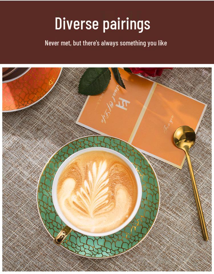 Vergoldetes Premium Knochenporzellan Kaffeetasse & Untertasse - Retro, Exquisit, Hochwertiges Geschenkset für den Hausgebrauch