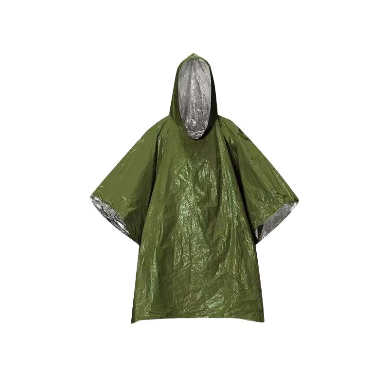 Emergency Raincoat Survival Gear for Camping, Thermal Insulation Blanket, Outdoor Rescue Kit