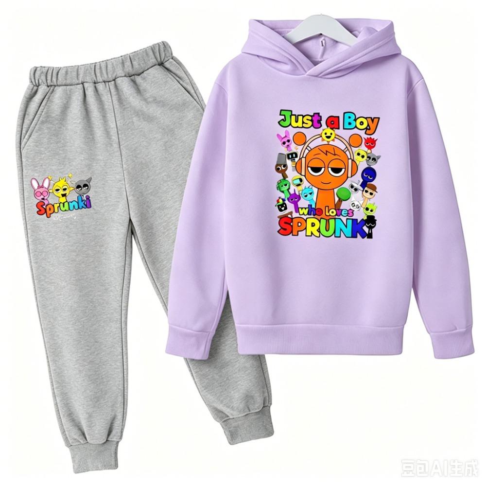 Kids' Hoodie and Pants Set for Boys and Girls - Anime Character Sweatshirt, Spring and Autumn Kids' Outfit