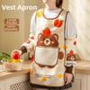 Waterproof Workwear Apron Breathable Kitchen Cooking Apron Washable Hands Baking Apron  Home Use