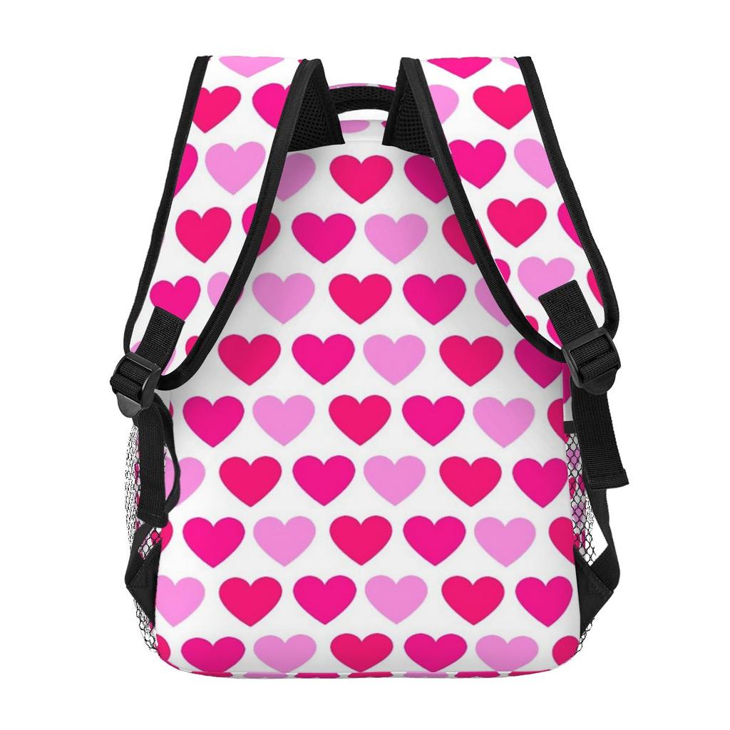 PINK HEART Backpacks Boys Girls Bookbag Children School Bags Cartoon Travel Rucksack Shoulder Bag Large Capacity
