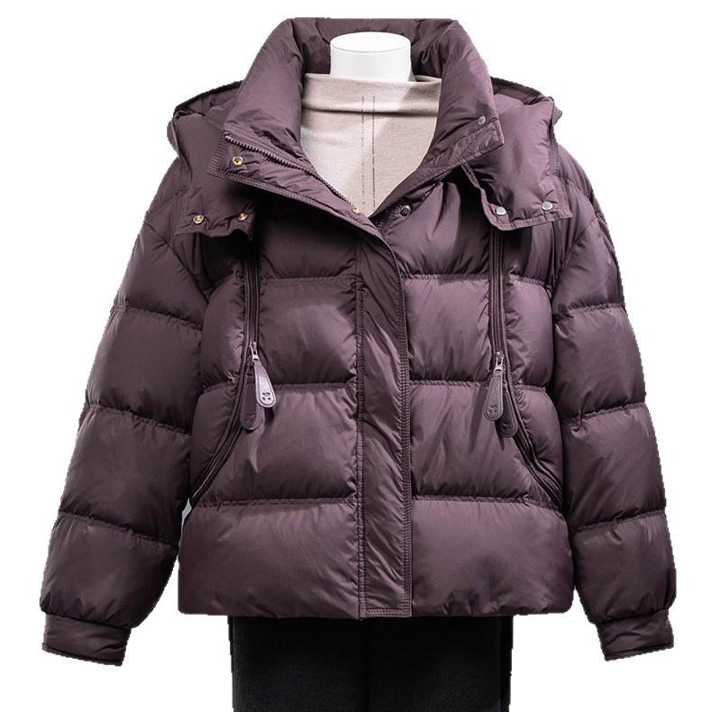 Mom's Winter Fashion: Stylish Hooded Thickened Down Jacket for Middle-Aged & Elderly
