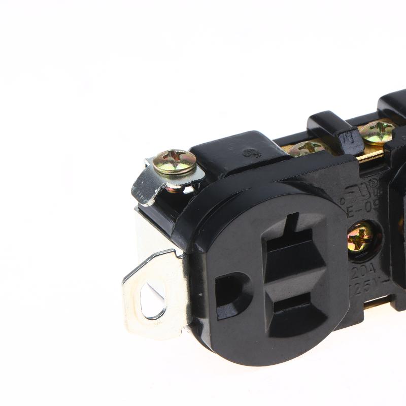 US-style Double Socket 20A 125V E-09 Wiring Lock Connector Durable Fireproof for Home Commercial Electrical Wiring Use