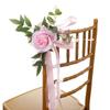 Wedding Chair Artificial Flowers Party Decor Aisle Pew Flowers Ornament Outdoor Wedding Chair Back Flowers Decorative Flowers