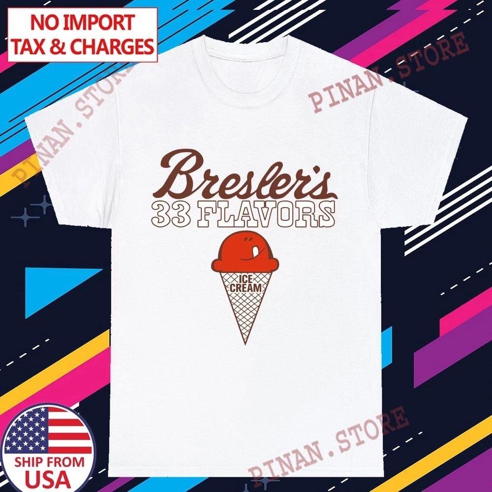 Bresler s 33 Flavors Ice Cream Men s White Grey Size S-5XL M