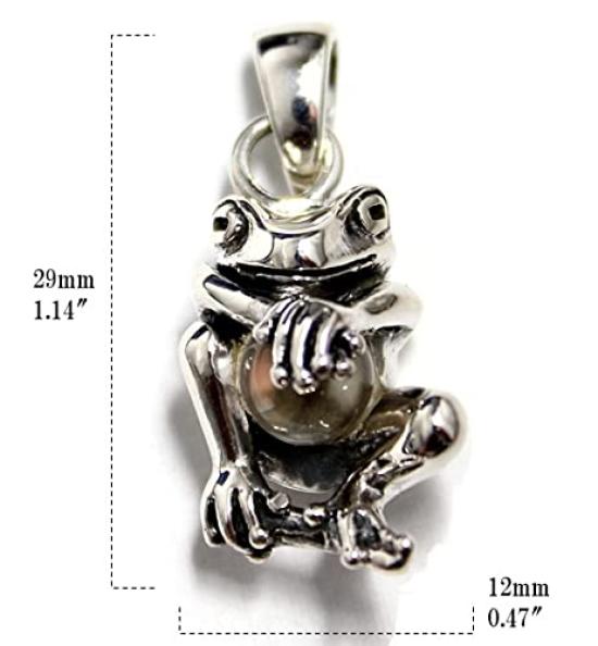 Frog pendant, silver, crystal, women'smen's pendant top.