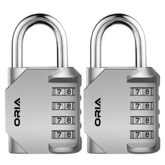 ORIA Combination Padlock 2PCS Password Locks 4 Digit Waterproof Outdoor Lock For Door Suitcase Bag Package Cabinet Locker Window