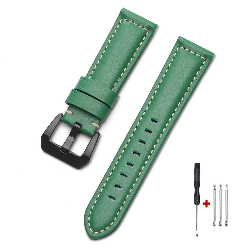 Handmade Cowhide Watch Band 18mm 20mm 22mm 24mm Vintage Top Grain Genuine Leather Watch Strap Business Replacement Bands for Men